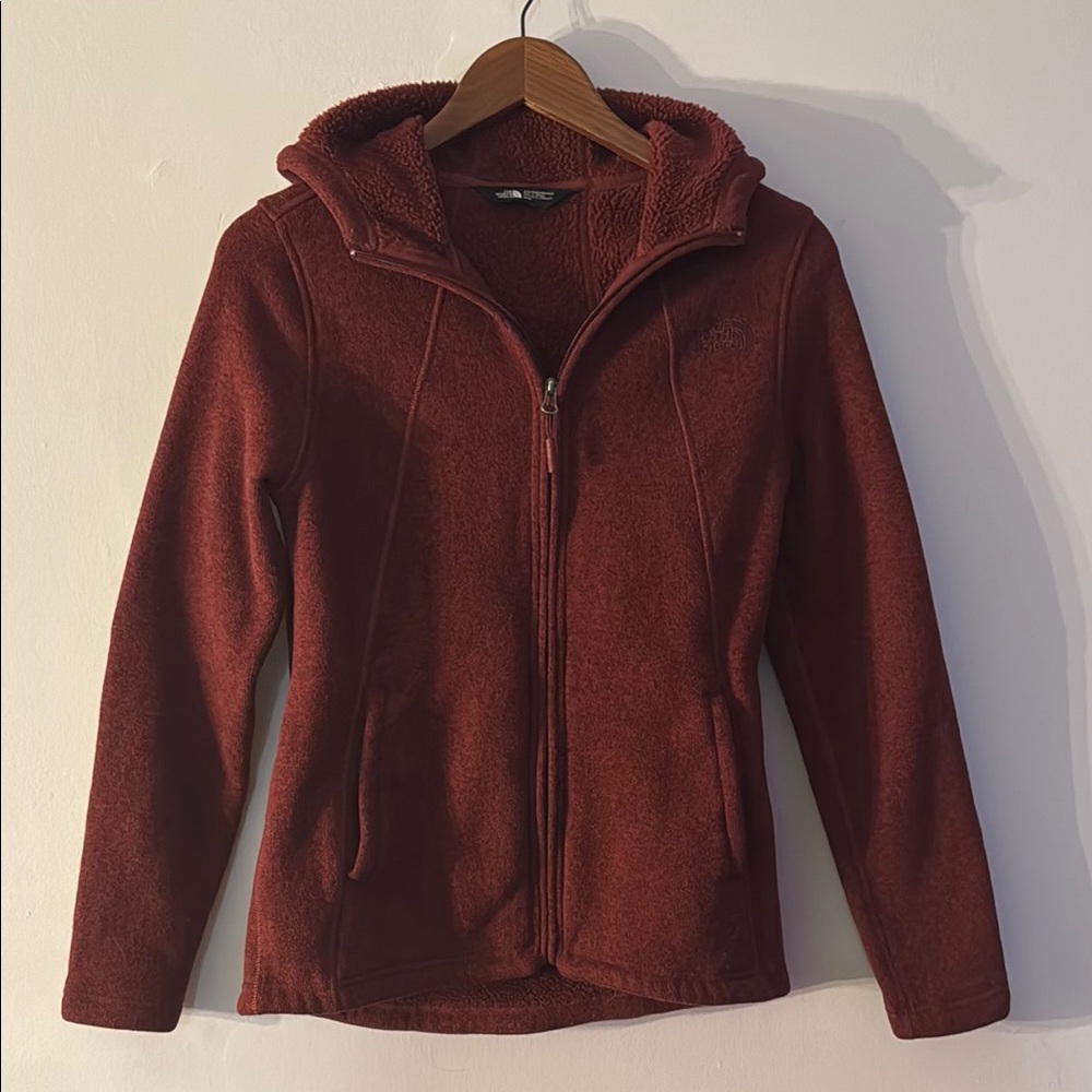 The North Face: Burgundy Fleece Zip-Up